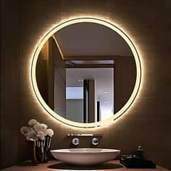 Round LED Mirror 24x24 - Warm & White Light - No Sensor, 4mm Glass