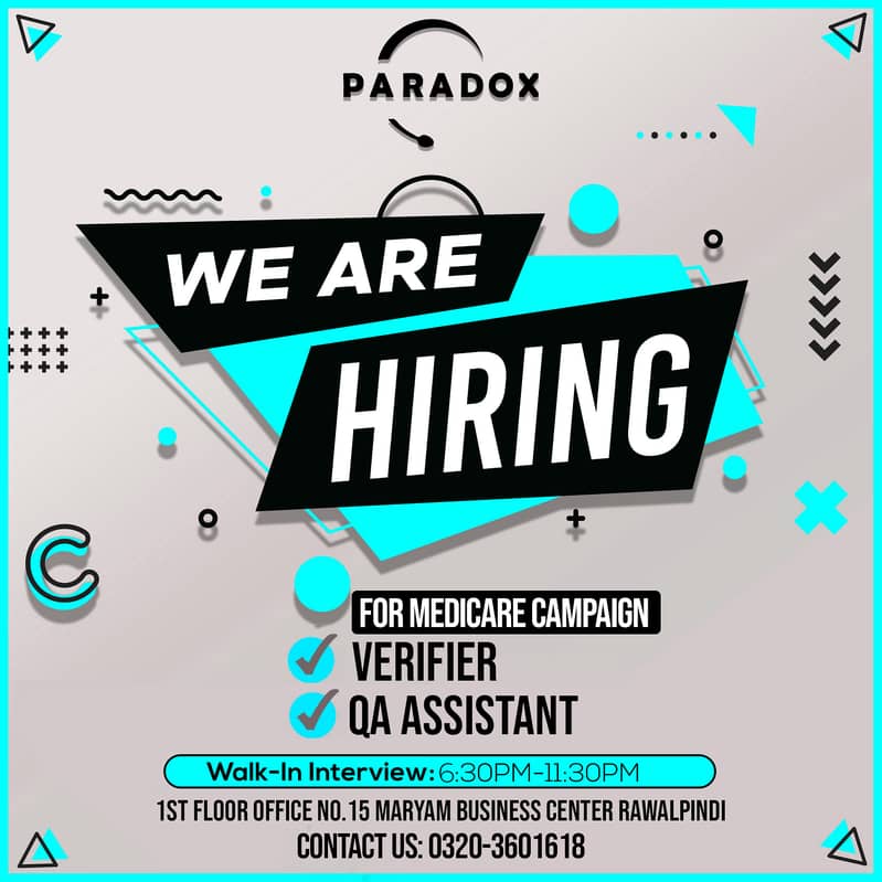 Hiring Verifiers for Medicare Campaign Limited Seats! 0