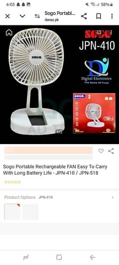 sogo mini fan chargerable 8 hour coverage sogo 2 in 1 fan plus lamp