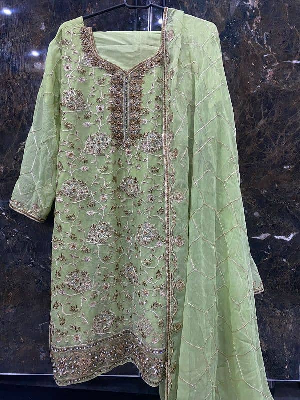 3 piece suit | Fancy suit, embroidered | 1 time wear | kardana n tilla 3