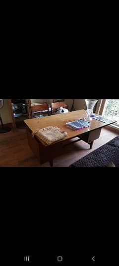 Study table solid wood use with 2 chairs 0