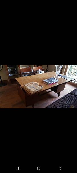 Study table solid wood use with 2 chairs 0