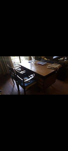 Study table solid wood use with 2 chairs 1