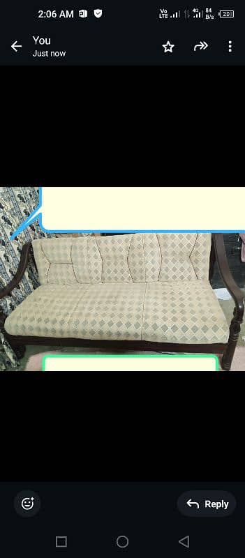 5 seater sofa with one center table and 1 small table. 0