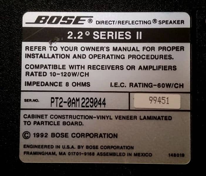 Bose 2.2 Series II Direct Reflecting Stereo Speakers 4