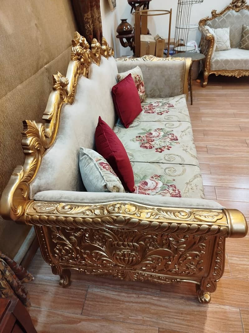 Elegant Chiniot Made 9 Seater Sofa with 3 Tables for Sale 10