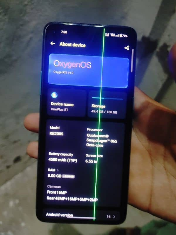 OnePlus 8t 8gb ram 128gb memory contact 03107209819 3