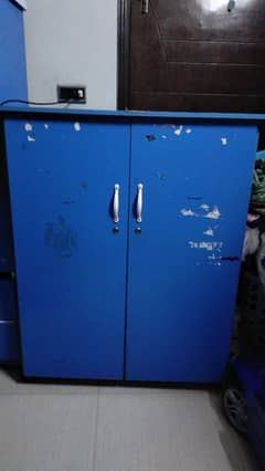 urgent sale blue cupboard for kids with wheels