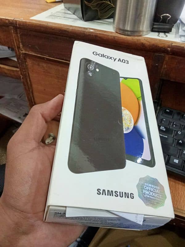 Samsung Galaxy A03 with complete box for sale only 3