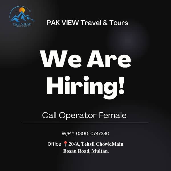 We are hiring Call Operator Female 0