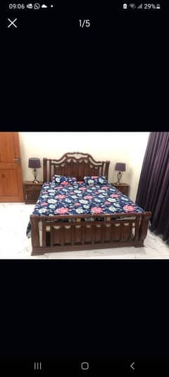 sheham king size bed with side tables