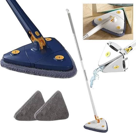 Cleaning Mop 360° Rotatable Super Water Absorption Triangular Mop Fold 1