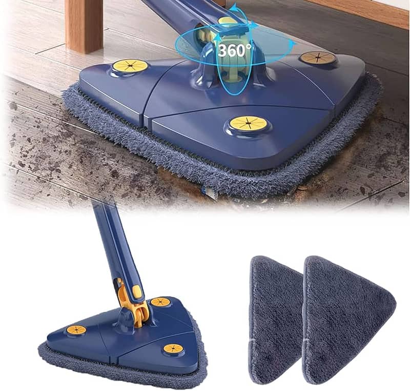 Cleaning Mop 360° Rotatable Super Water Absorption Triangular Mop Fold 2