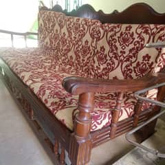 sofa set 5 seater wooden