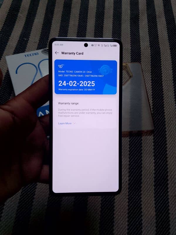 camon 20 8+8 256 full box 6 month wranty sale exchange 1