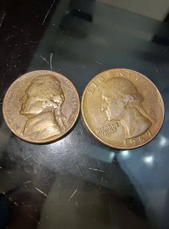 USA coin 1967 & 1963 0