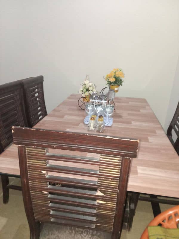 dining table & safa set 5 seatar 4