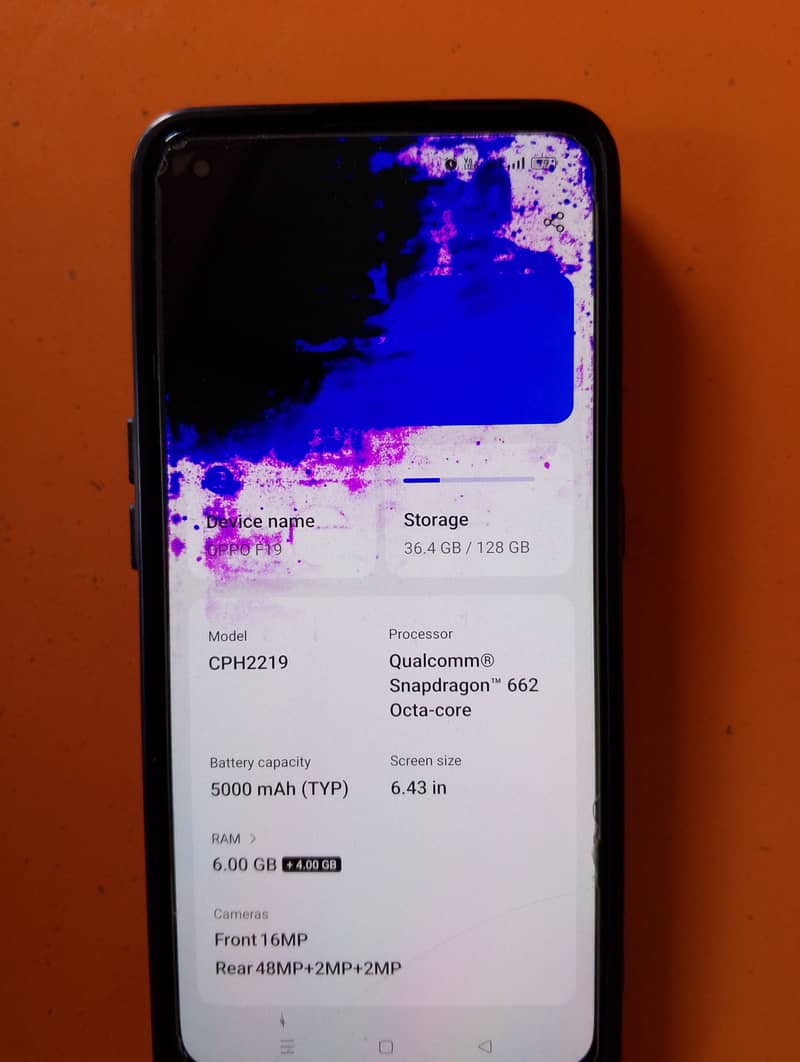Oppo F19 6/128 original bord no repair PTA approved 2