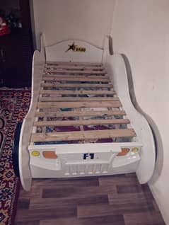 kids car bed with light and dico paint.