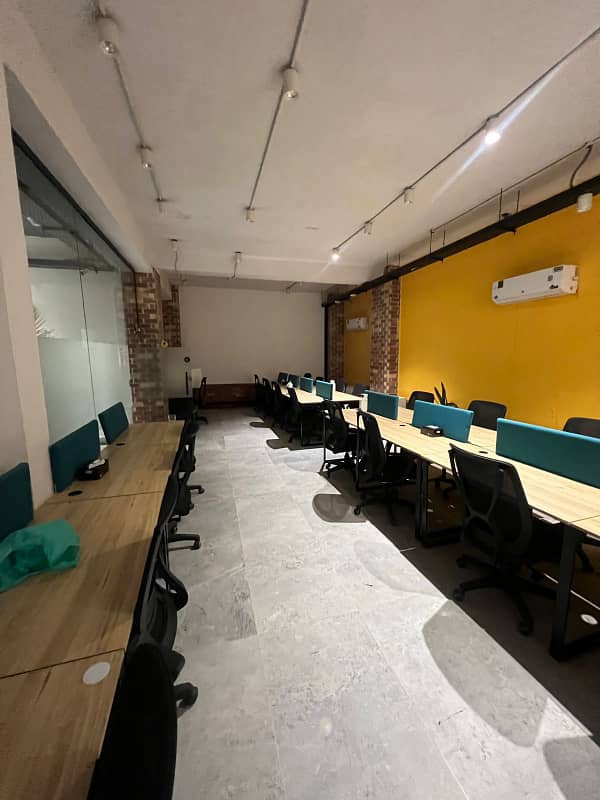 furnished Office for rent in Johar town main road near signal for (Call center + Software house + Marketing office and other setup as you want) 2