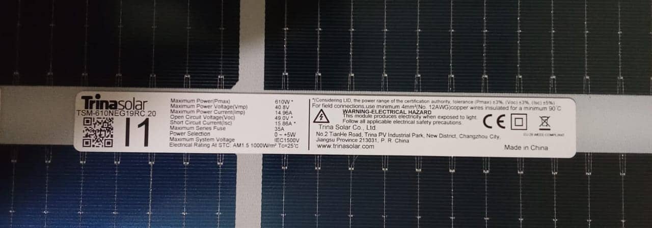 Trina Solar N type 610watt Bifacial 4