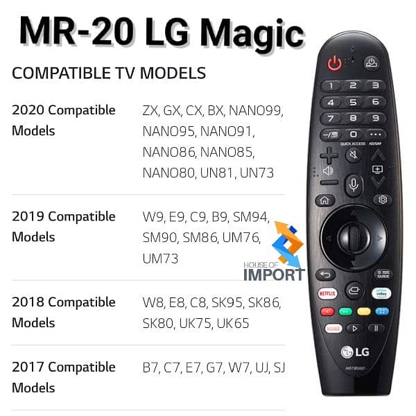 LG Magic Remote Sony Samsung TCL Remote 03008010073 2