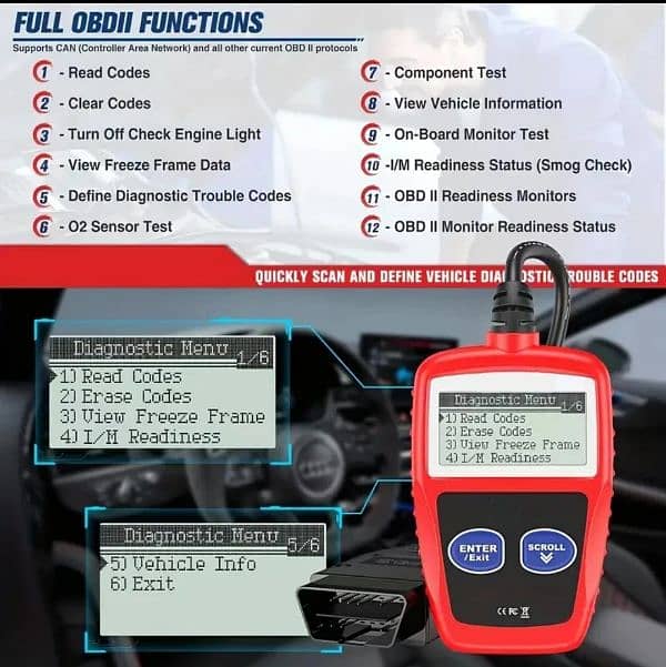 1 PC Car Fault Diagnosis Instrument Obd2 Clear Fault Codes Diagn 12