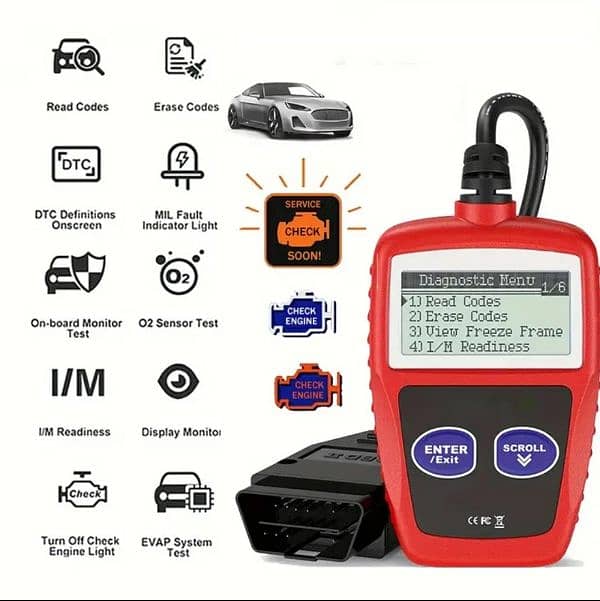 1 PC Car Fault Diagnosis Instrument Obd2 Clear Fault Codes Diagn 13