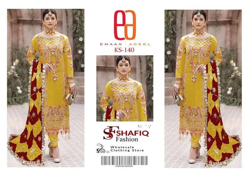 Eman Adeel 3 Piece Embroidery On Organza 0