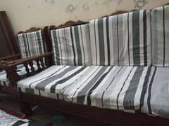 wooden 5 seater sofa