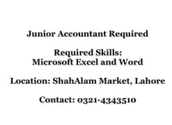 Accountant/Data Entry Clerk Required 0