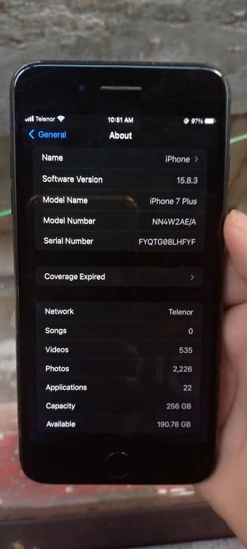 iPhone 7plus 256gb pta proved 1