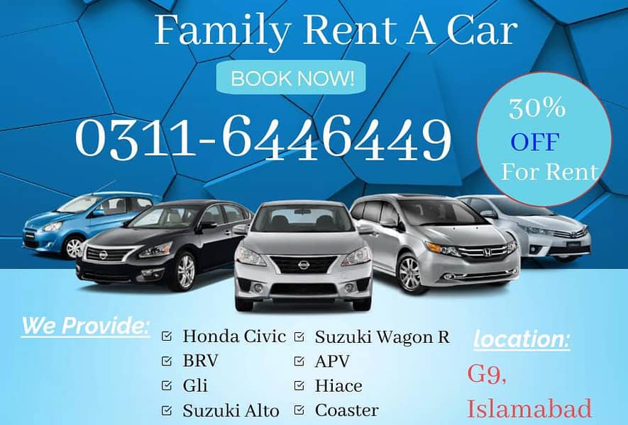 Rent A Car/Car Rental/BMW/V8/Gli/Brv/Apv/Audi/Prado 0