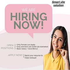 female call center job Islamabad