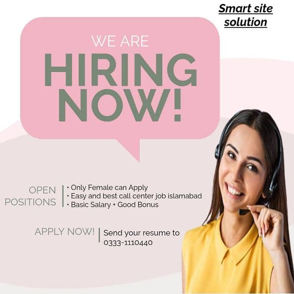 female call center job Islamabad 0