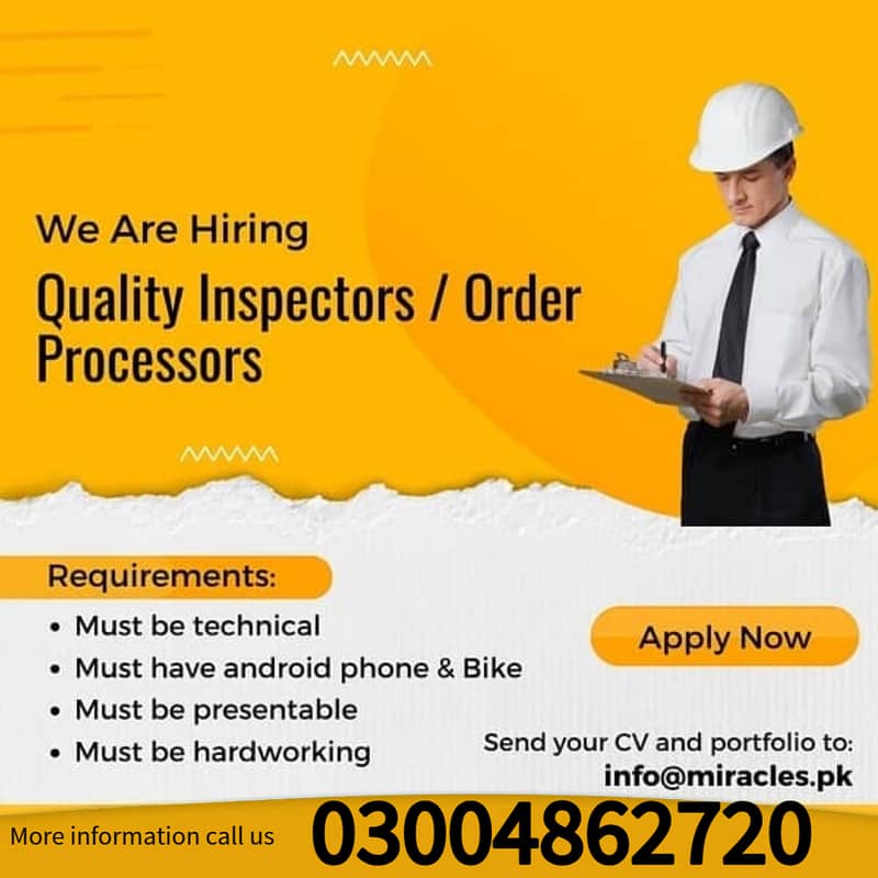 Quality Inspector Job / We Are Hiring Quality Inspector 0