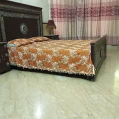 king size bed with side table with out matress