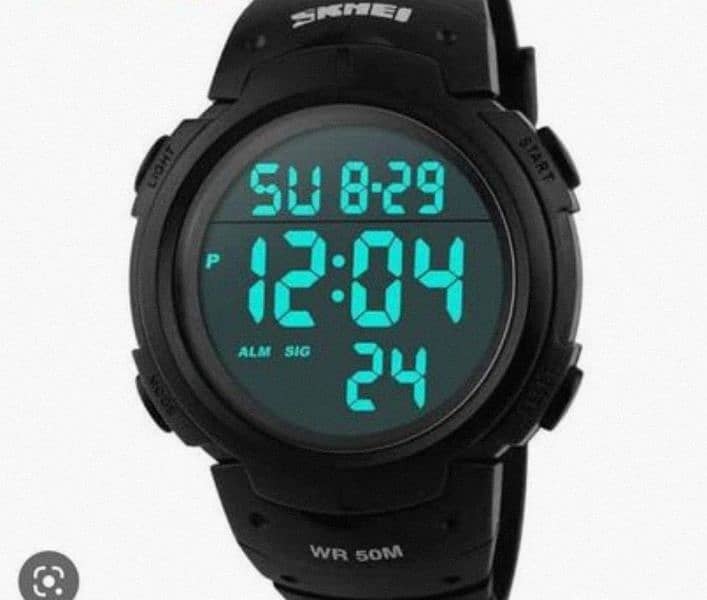 Skmei digital sports watch water resistant black color 2