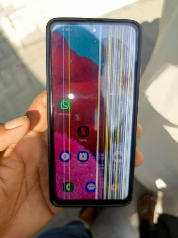 Samsung a51 Display finger with orginal charger rpanel mai lines hai 5