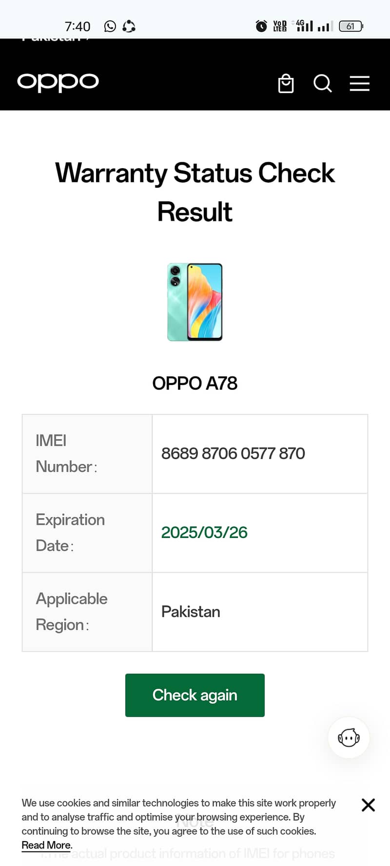 Oppo A78 0