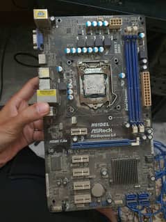 Asrock H61DEL Motherboard with processor and heatsink