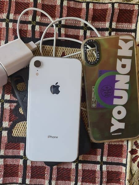 I phone XR 64GB just non PTA with Apple charger and 2 back cover 1