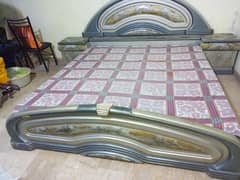 king size Bed (with used mattress) + Side tables and Dressing table