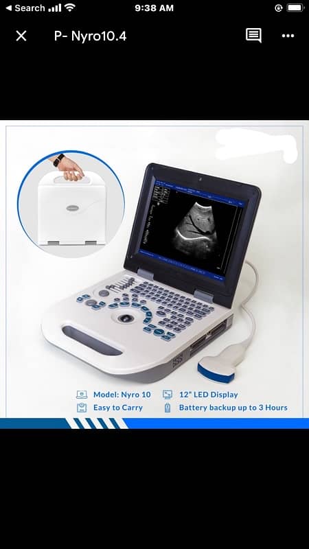 Brand New Novadex Nyro10 BW 12.1” LED Battery Operated Ultrasound 1