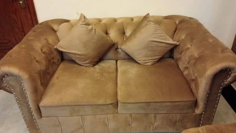 mustard wooden sofa set 2