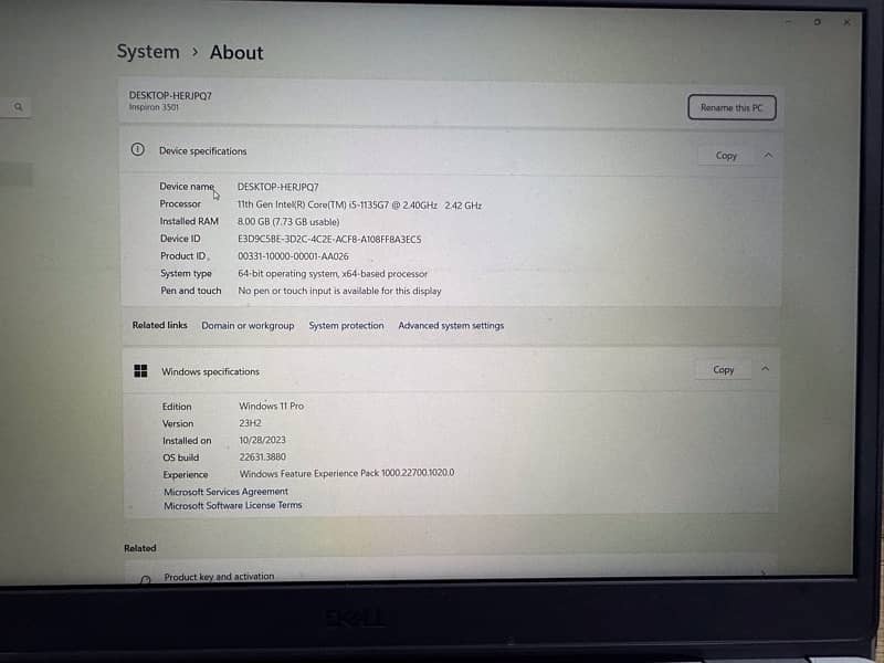 Dell Core i5 11 genration 3