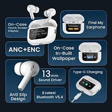 A9 PRO Anc Earbuds The Latest Anc+Enc Smart Screen Style with Multipl 2