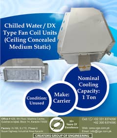 Chilled Water / DX Type Fan Coil Units  1 Ton, Carrier / Rhoss