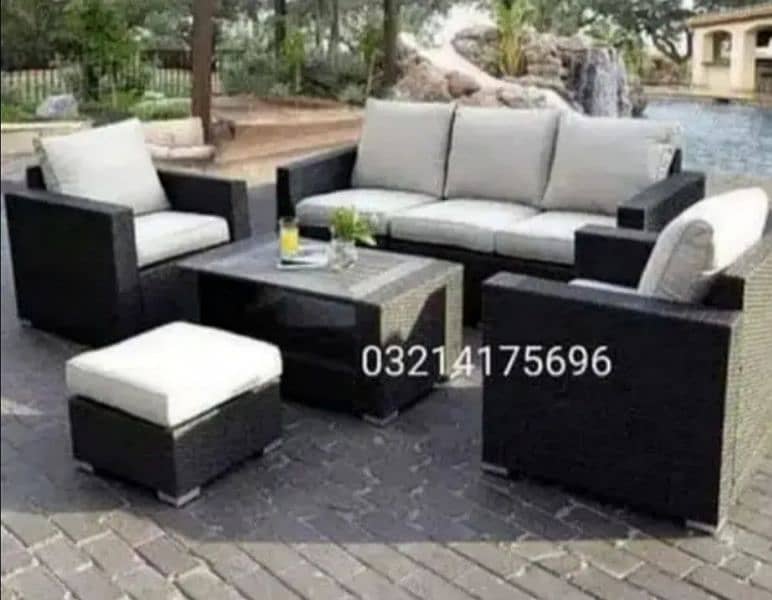 RATTAN GARDEN OUTDOOR UPVC FURNITURE SOFA SET CHAIRS TABLE UMBRELLA 0