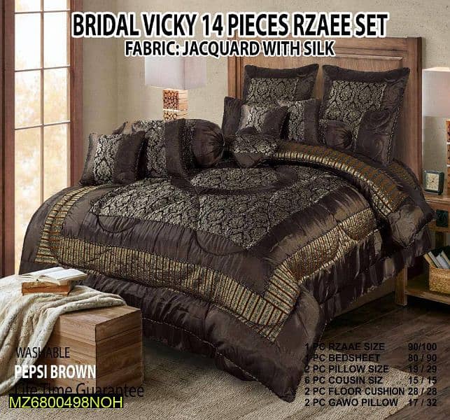 14 pcs Jacquard Bridal bed sheet Set 4